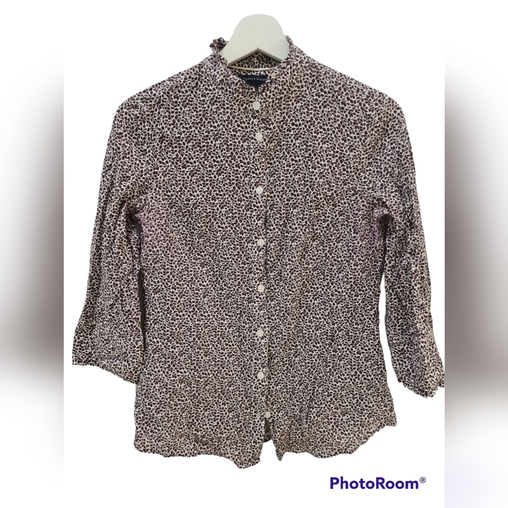 Tommy Hilfiger Floral Button-Down Blouse - Picture 3 of 5